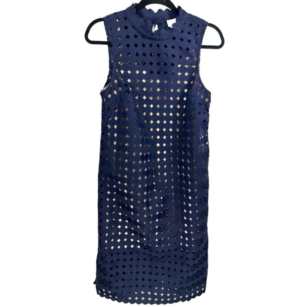 Anthropologie Maeve Circle Lace Shift Dress Navy S - Picture 5 of 13